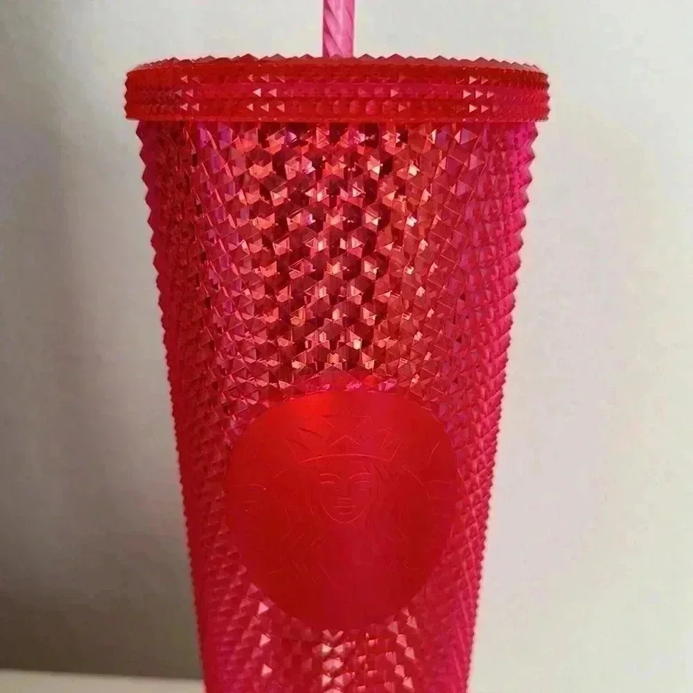 NEW Starbucks 2019 Holiday Studded Tumbler Neon Pink 24 fluid ounce